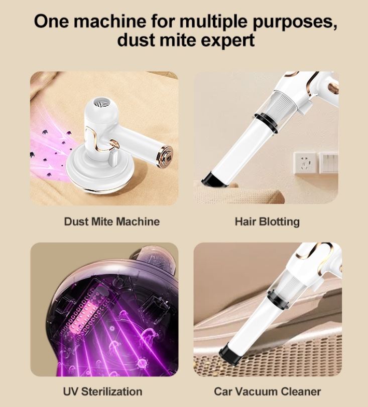 3 in 1 Aspirapolvere per acari per polvere disinfettante uv cordless