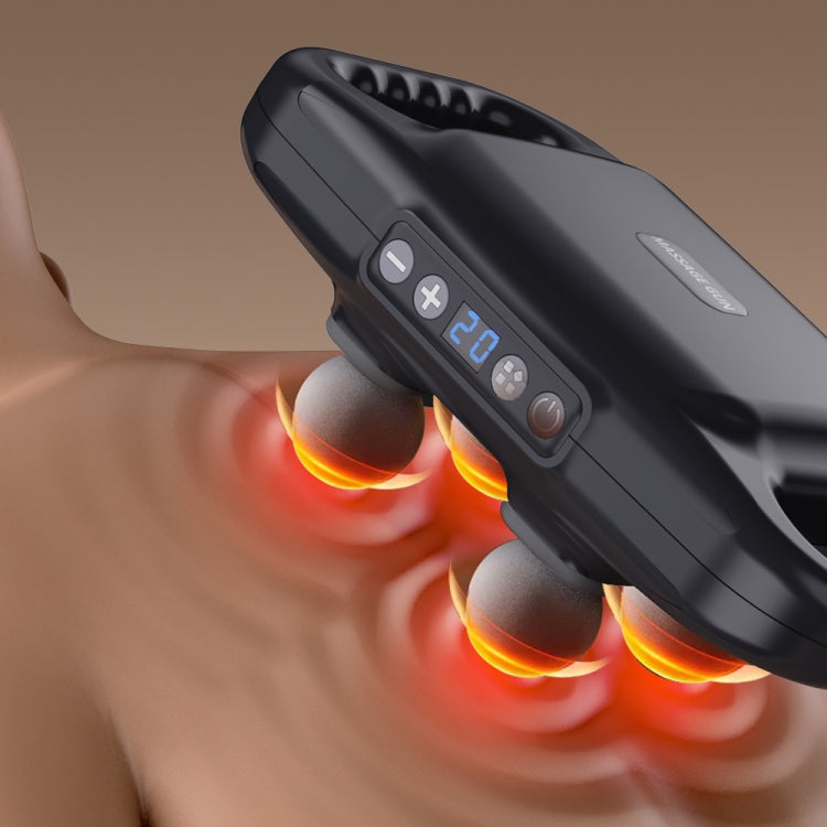 Massaggiatore Portatile a 4 Teste con Batteria Ricaricabile - Rilassamento Muscolare Profondo per Tutto il Corpo, Display LED Intelligente, 6 Modalità e 20 Livelli di Intensità