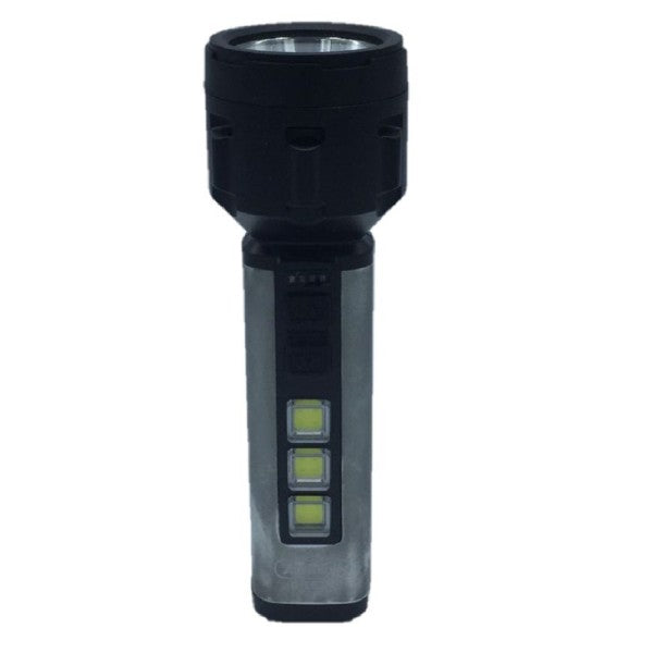 Torcia led usb ricaricabile 5w+3 luci cob campeggio escursionismo caccia q-led66