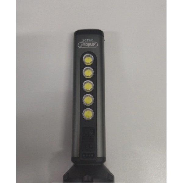 Torcia usb led ricaricabile 5w+5 cob light campeggio ciclismo escursioni q-led67