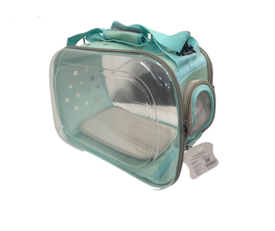 Trasportino di animali domestici. Borsa da trasporto cani e gatti in plastica trasparente