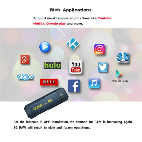 Tv stick 4k ultra hd con telecomando lettore multimediale 16gb+256gb androidtv