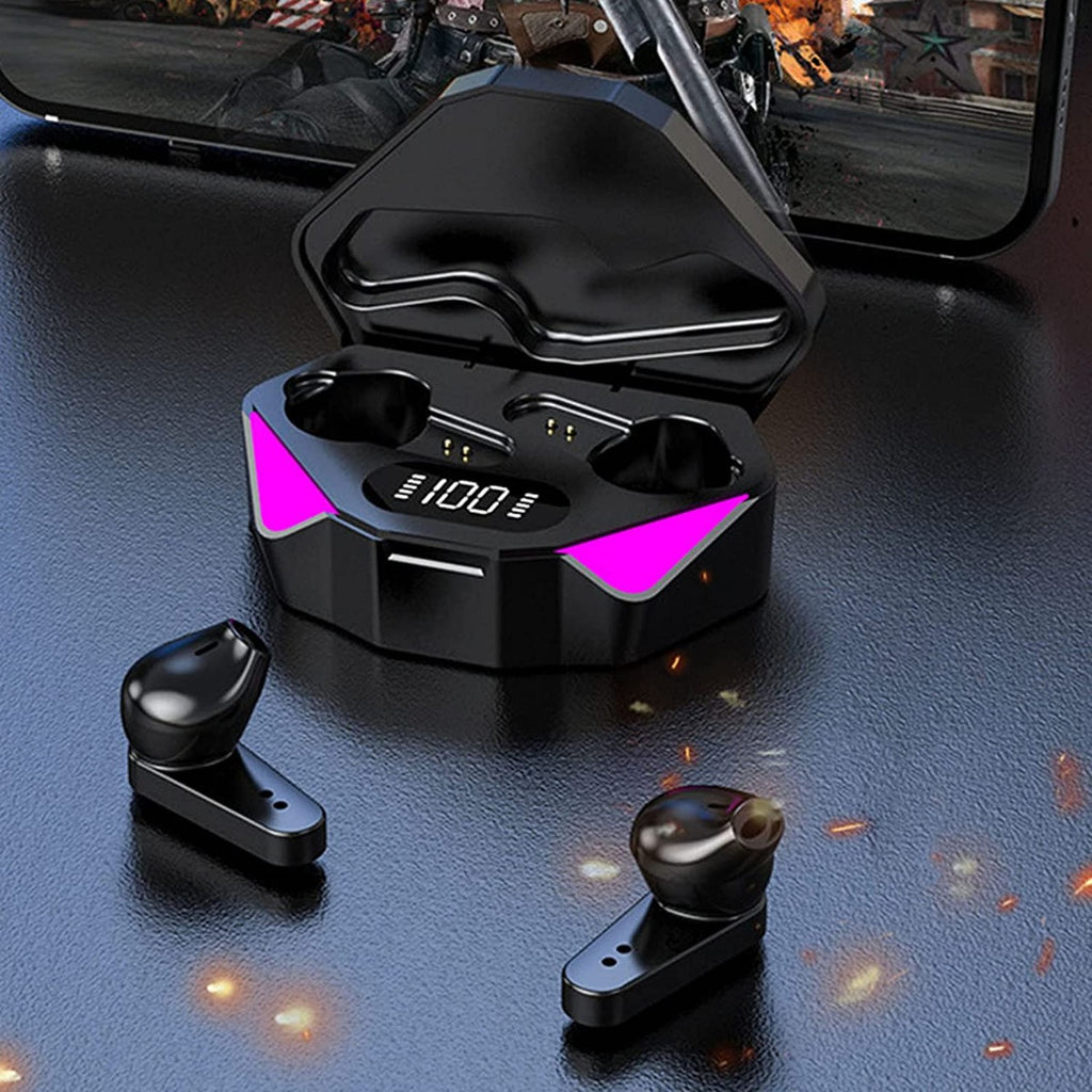 Auricolari Wireless da Gioco a Bassa latenza Cuffie ad accoppiamento Automatico Bluetooth 5.0 LED Touch Display Digitale