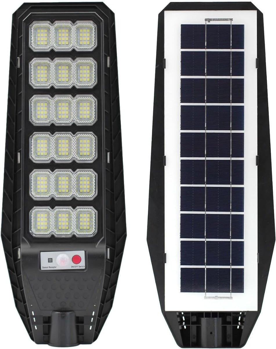 Lampione Solare LED Esterno con Staffa - 400W, 216 LED, Telecomando e Sensore di Movimento