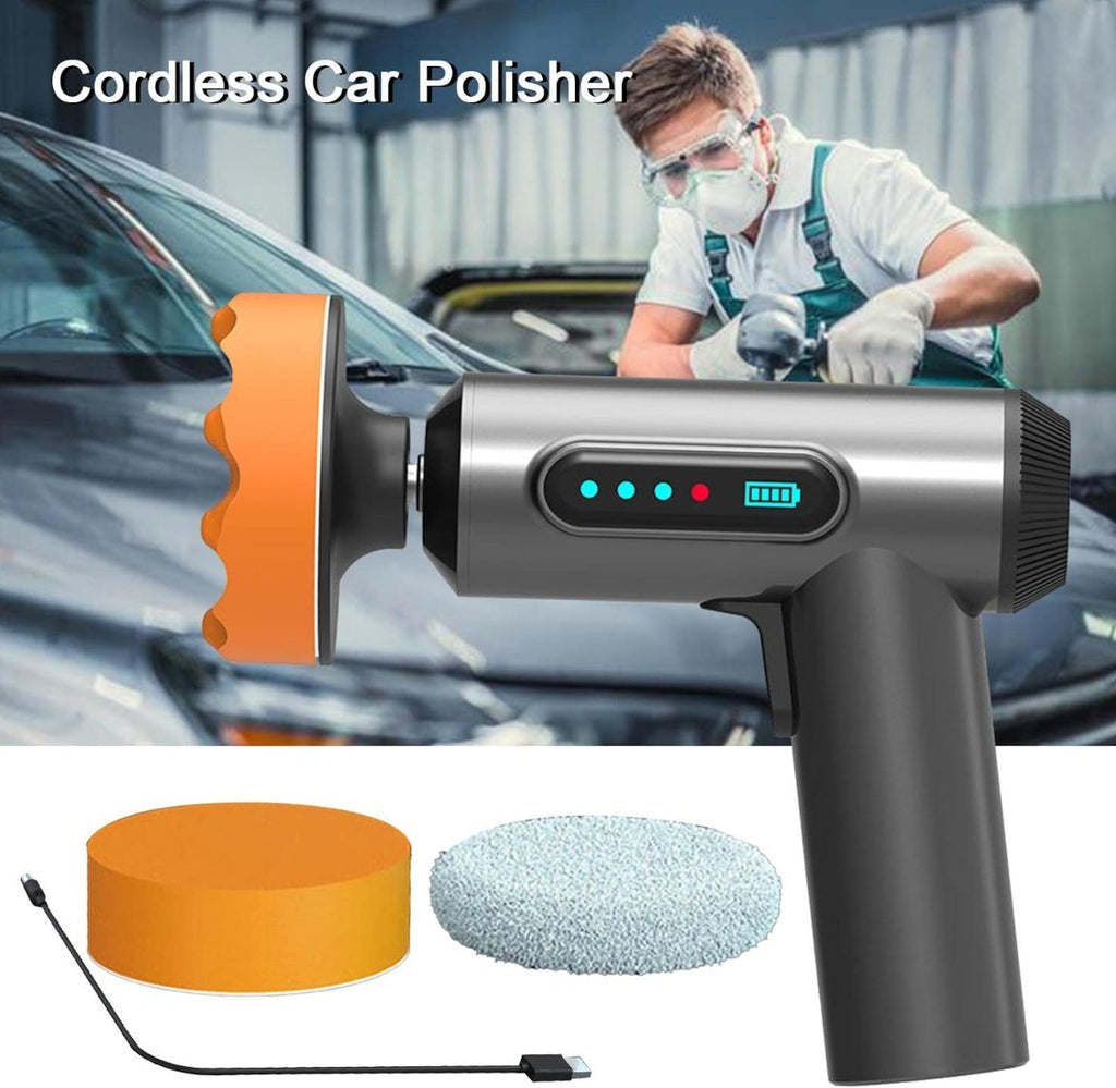 Lucidatrice a batteria ricaricabile da 2000 mAh con 3 spugne lucidanti per auto