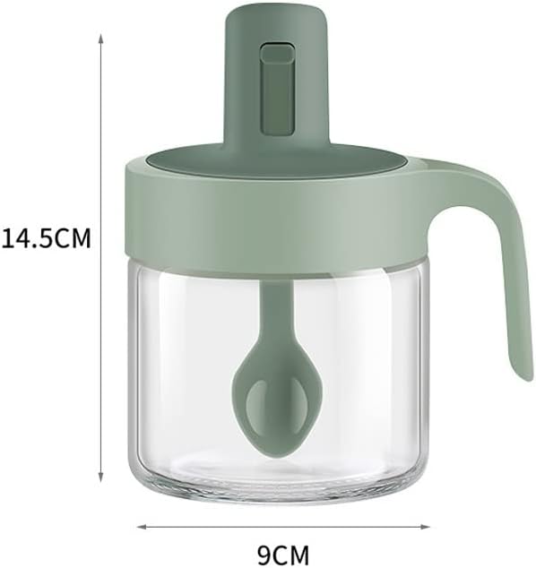 Barattolo per condimenti con cucchiaio retrattile per spezie in vetro con coperchio e cucchiaio ottimo per la tua cucina