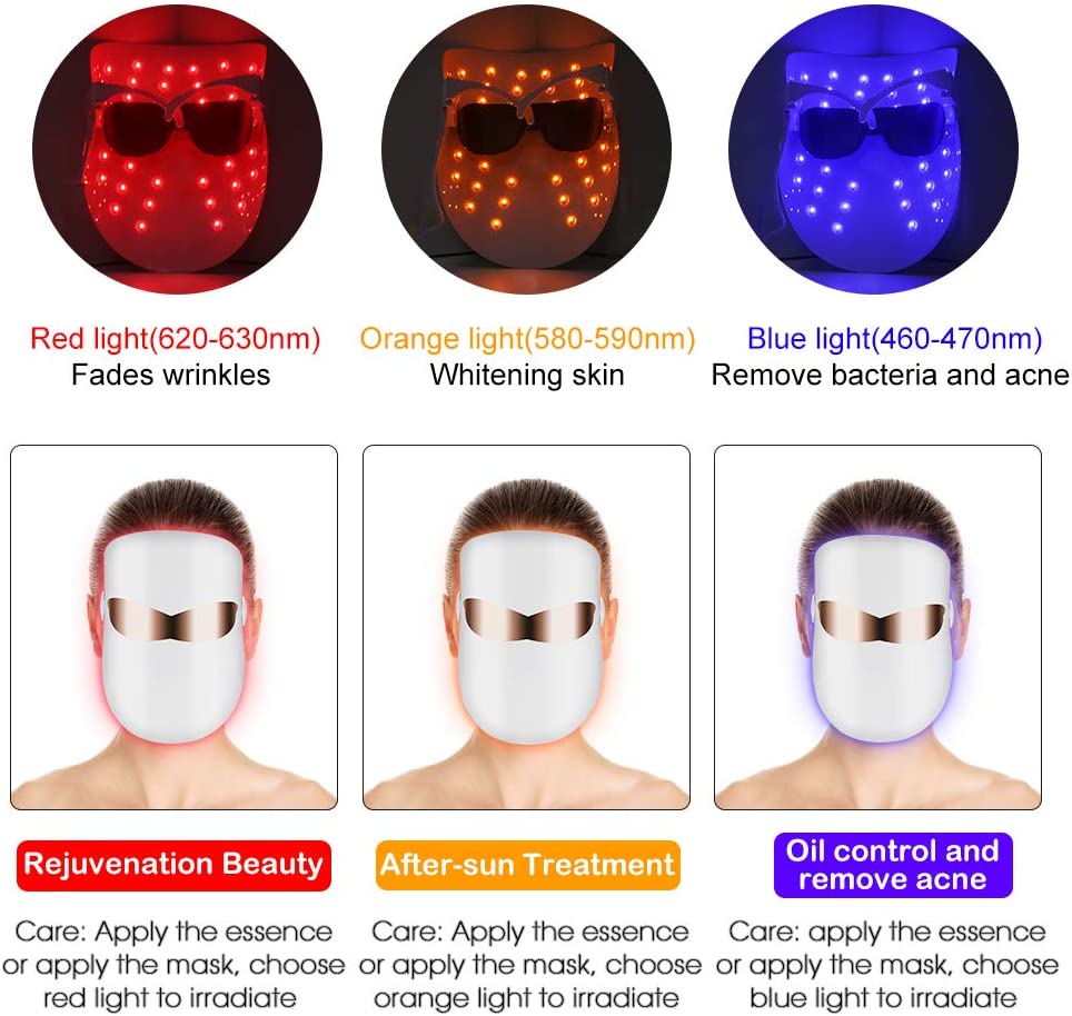 Maschera per terapia della luce del viso con USB a uso domestico