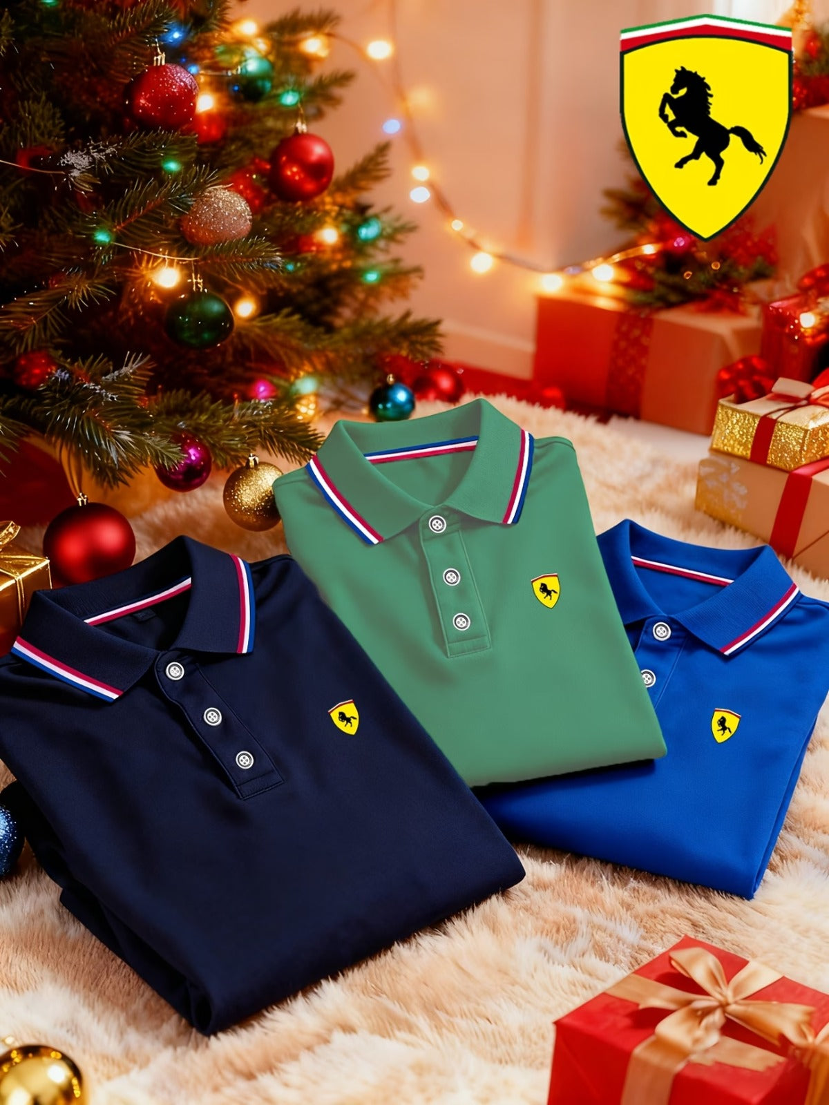 Set 3 Polo Uomo Regular Fit con Ricamo Cavallo – Tessuto Traspirante Anti-Umidità – Stile Casual Elegante Multicolore