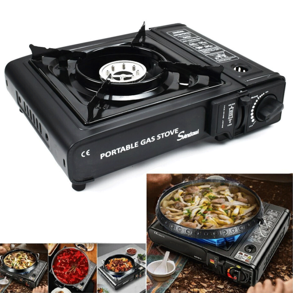 Fornello Acciaio A Gas Q-Ws155 Campeggio Casa Portatile 2900w Piano Cottura Cucina